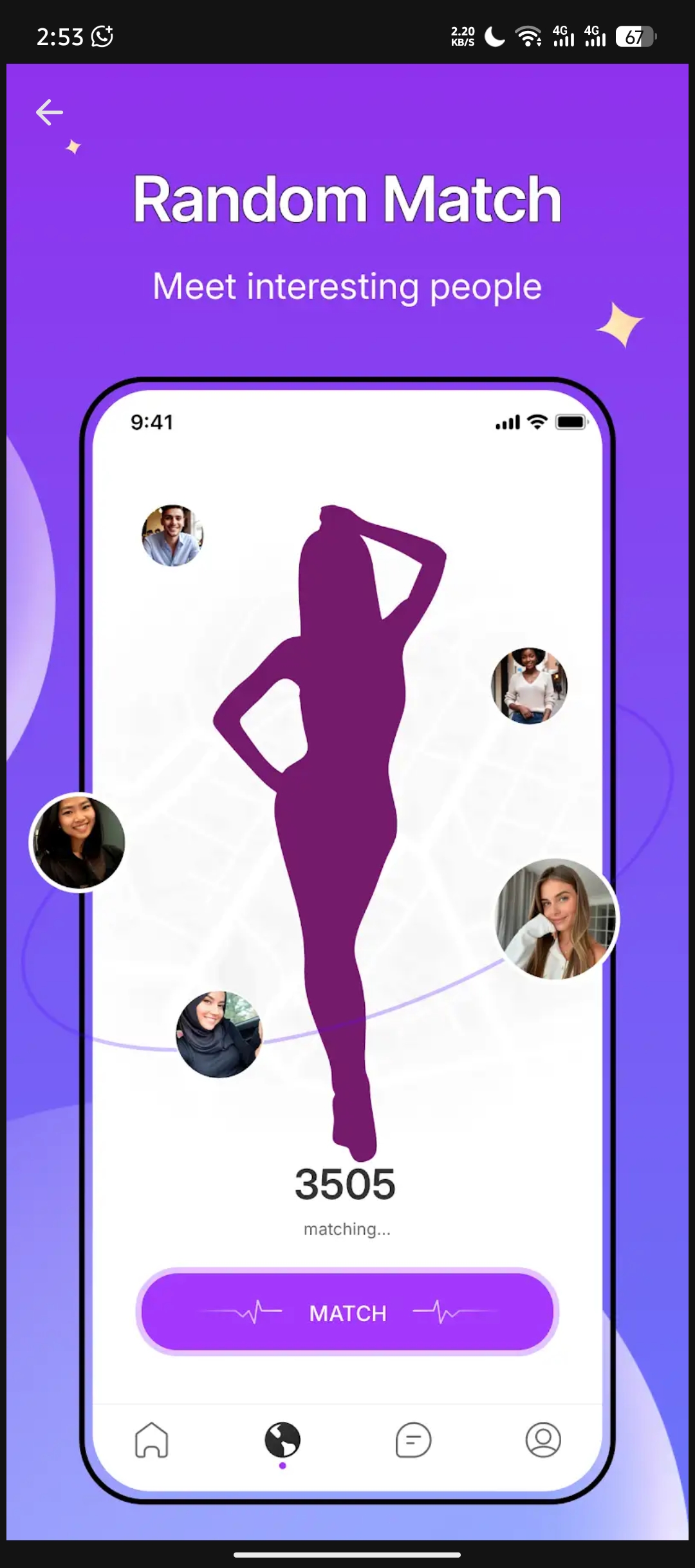 Vava Live app random video call screen